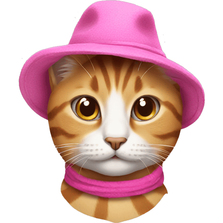 Cat wearing pink hat  emoji