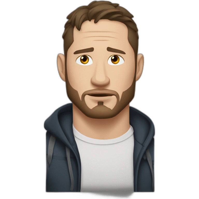 Tom Hardy cartoon serious wearing henley emoji