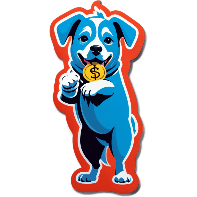 Dog winning money emoji