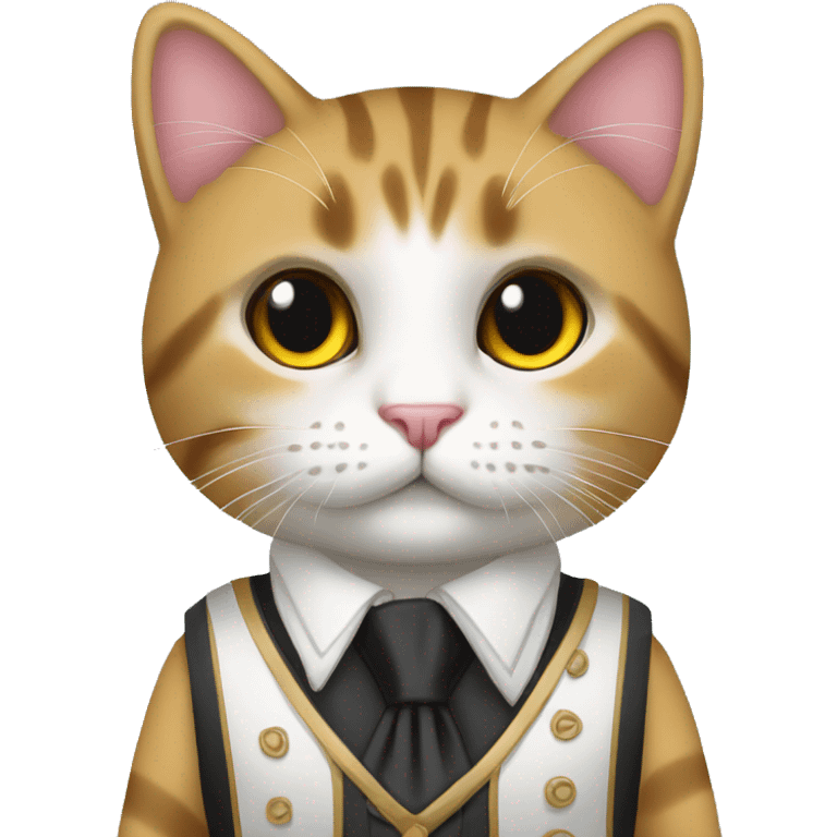 Un gato vestido del traje típico vasco blusa emoji