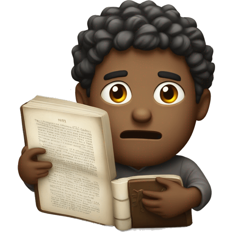 Man with bible looking scared emoji