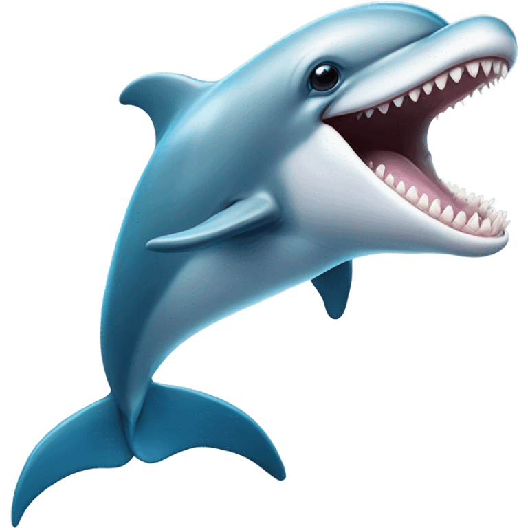 dolphin with human teeth emoji