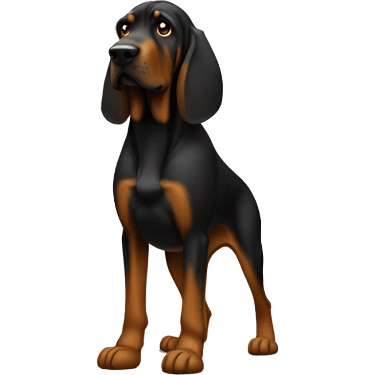 Black bloodhound standing  emoji