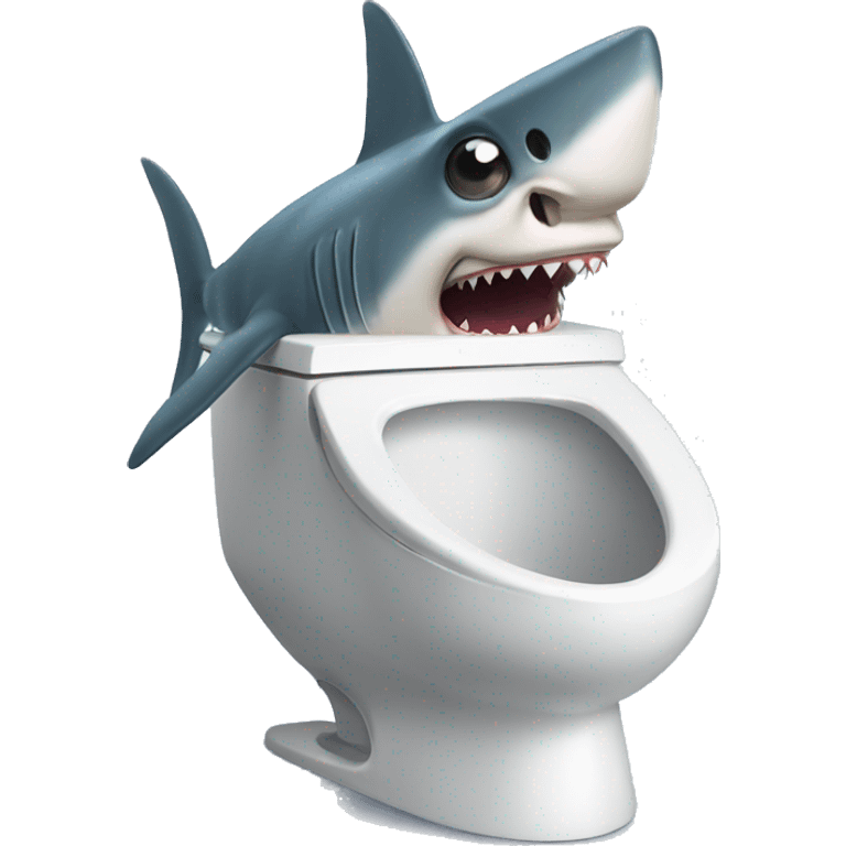 shark sticking his head out of a toilet emoji