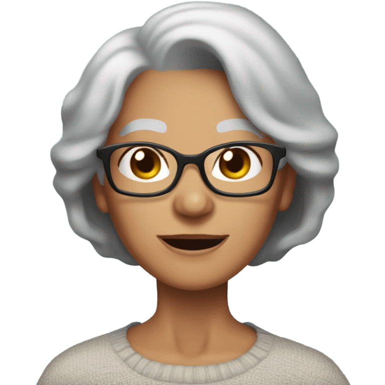 70-year-old mom, with broad shoulders, with a gray bob sneaking to turn off your Christmas tree lights emoji