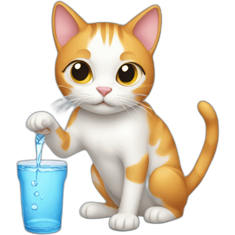 cat drinking water emoji