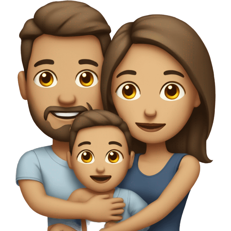 Parents with baby love emoji