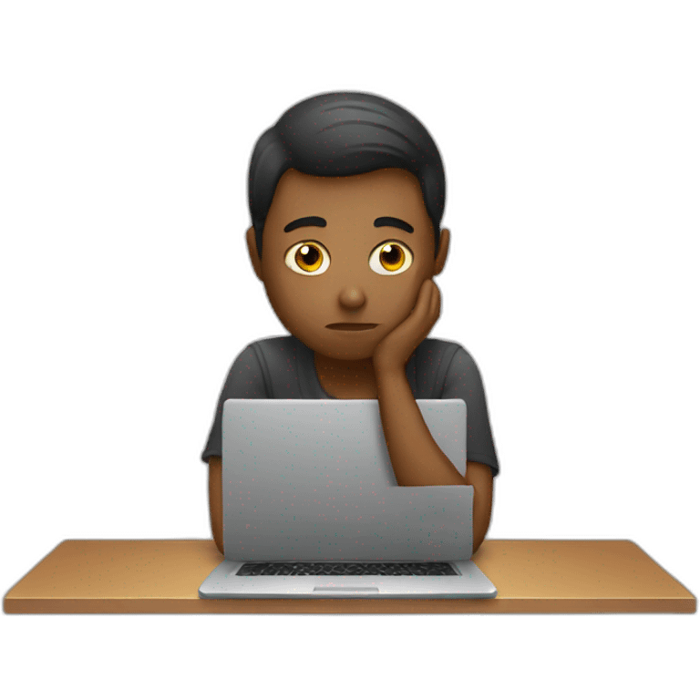 sad student on laptop emoji