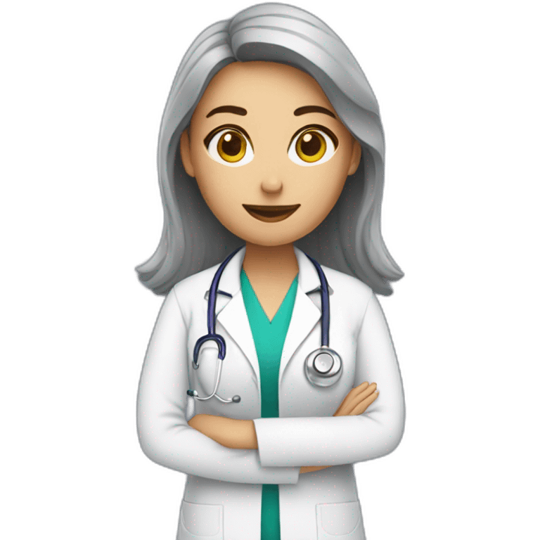 doctor woman working with patient emoji