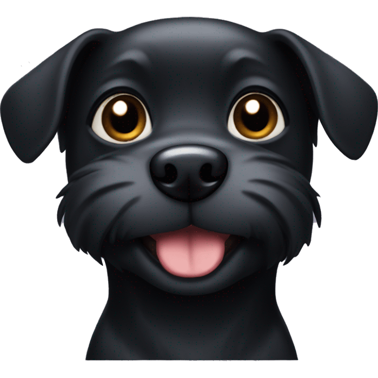 small cute black dog face emoji