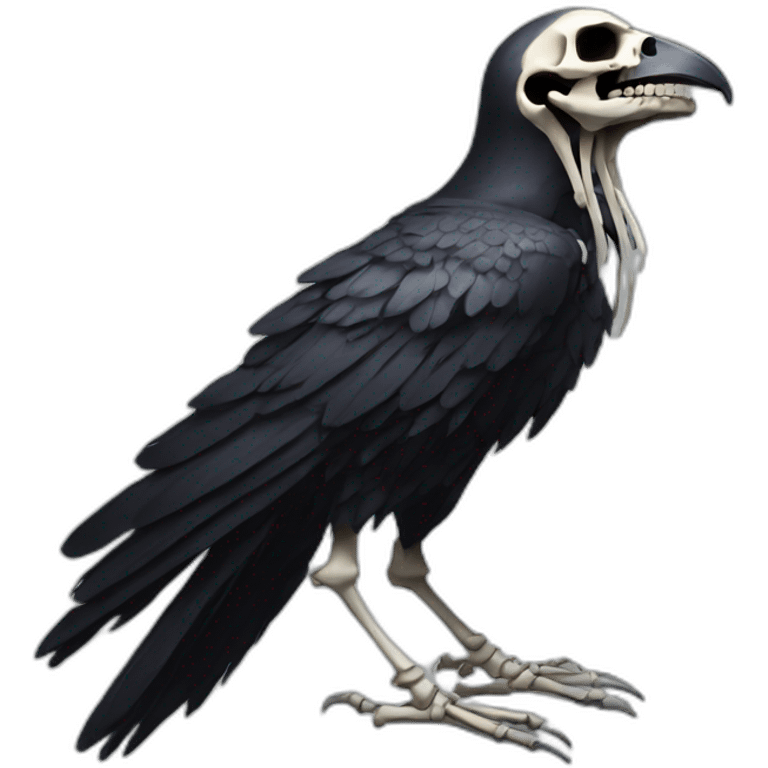 Skeleton of crow emoji