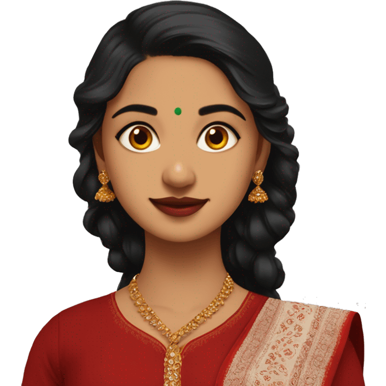 indian girl wearing full sleeve blood red kurti with jhumkas emoji