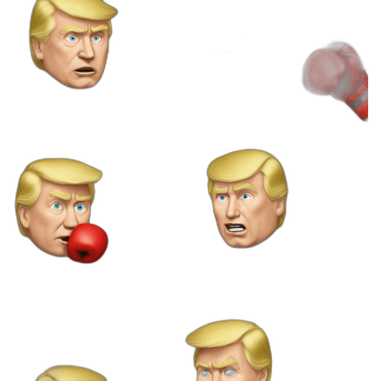 trump boxing with putin on the moon emoji