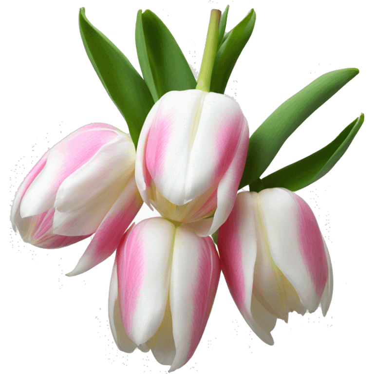 a bouquet of white and light pink tulips  emoji