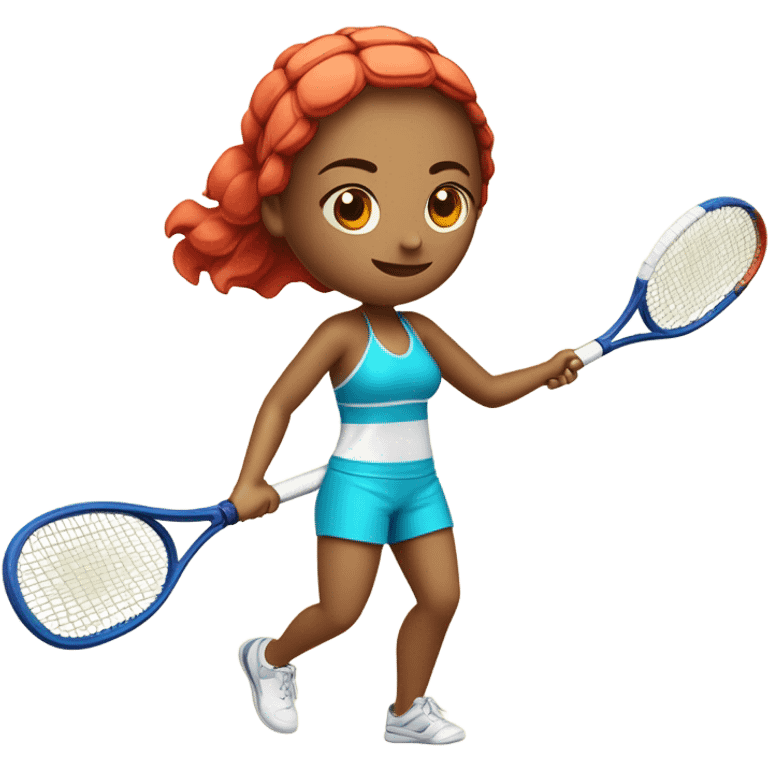 raquete beach tennis com bolinhas menina emoji