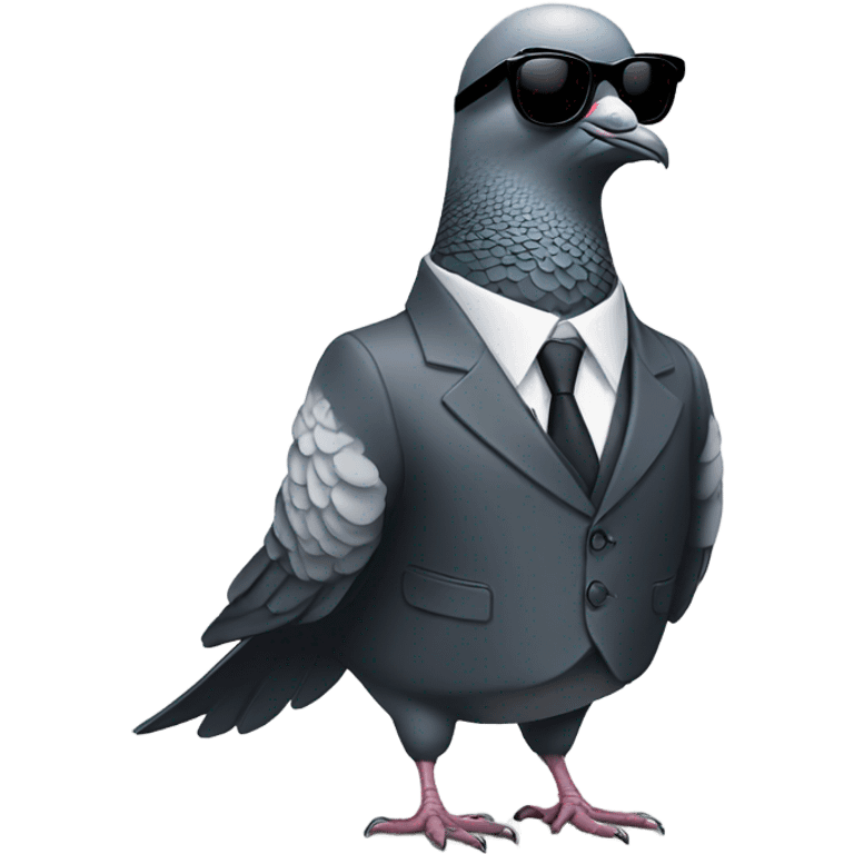 Pigeon in suit and sunglasses emoji