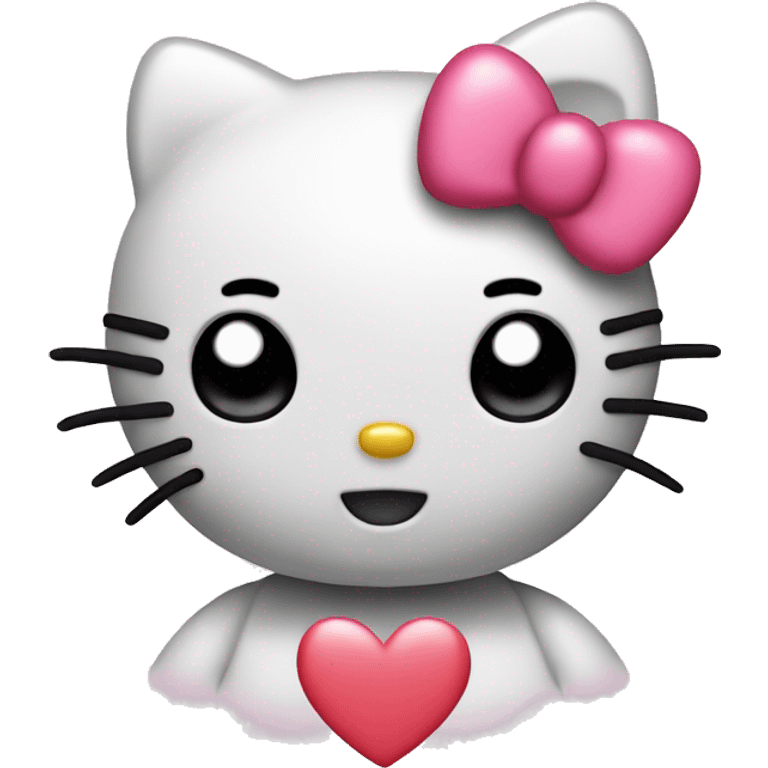 Hello kitty with a heart emoji