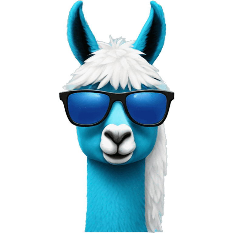 Blue llama with sunglasses emoji