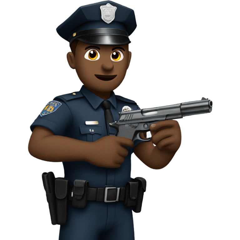 A police officer holding a gun emoji