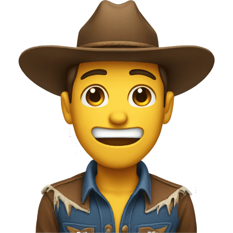 Crying cowboy smiling emoji