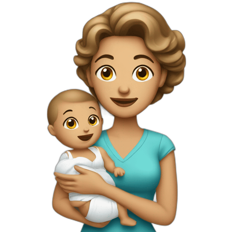 White Housewife with baby emoji