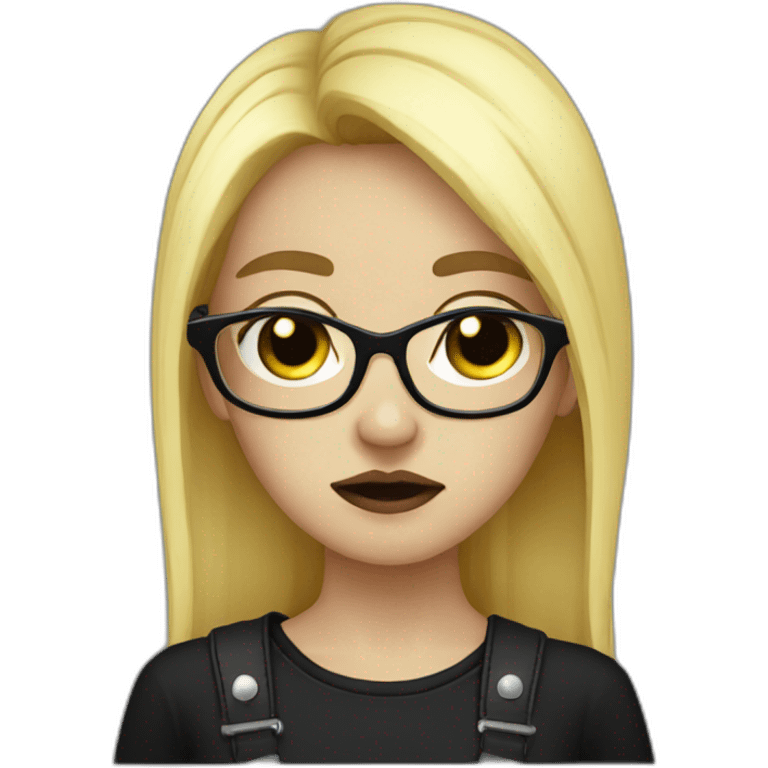 Crying-goth-girl-dark-hair-with-glasses-black-tshirt emoji