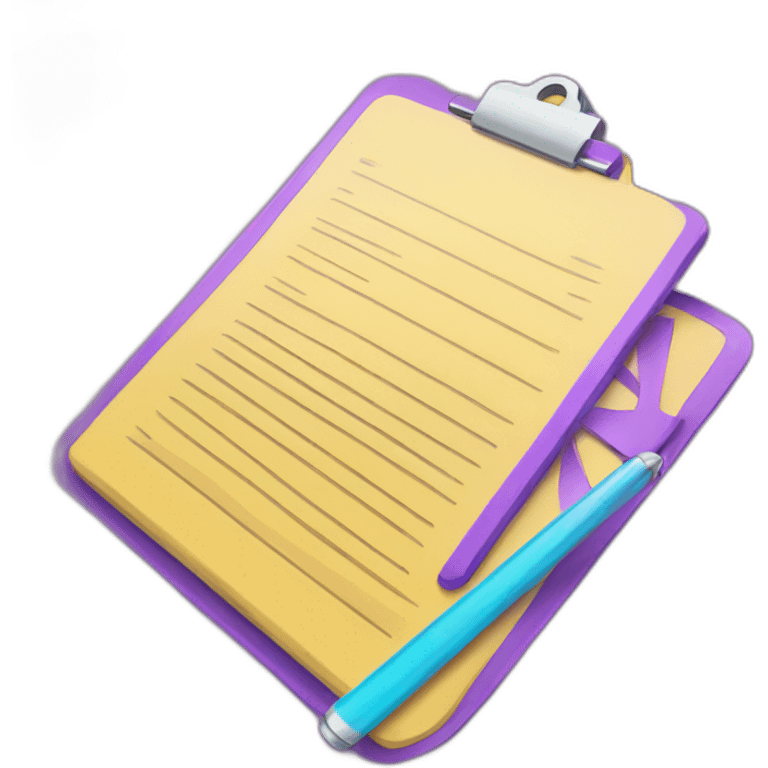 movie clipboard bright colors emoji