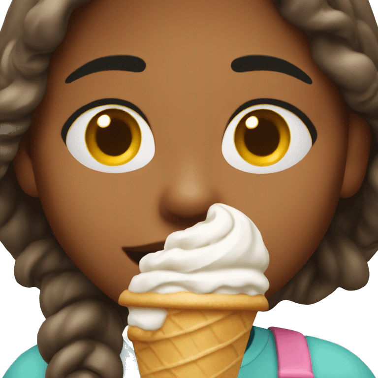 Girl eating ice cream  emoji