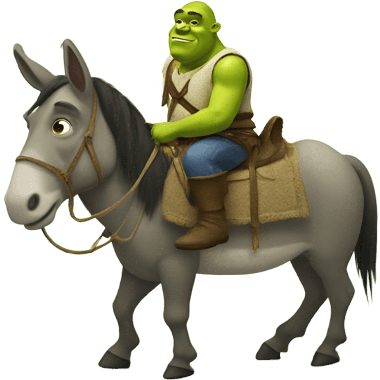 Shrek on top of a donkey emoji