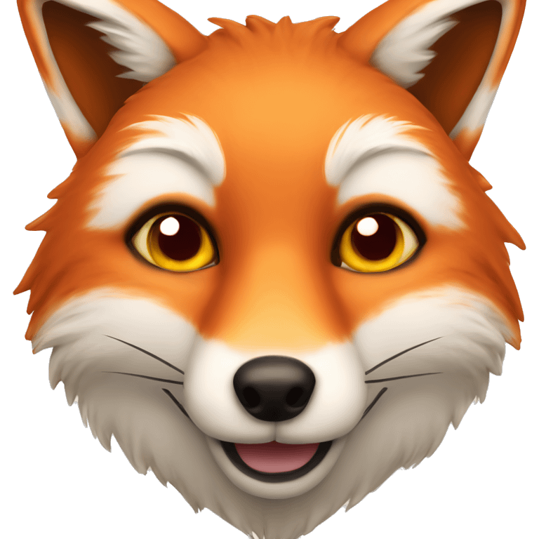 lush red fox face with heart as eyes emoji