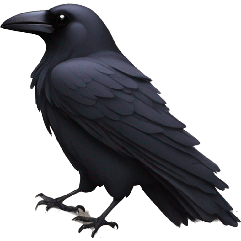 A stylized raven perched on an open book emoji