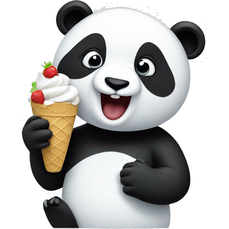 Panda eating ice cream emoji