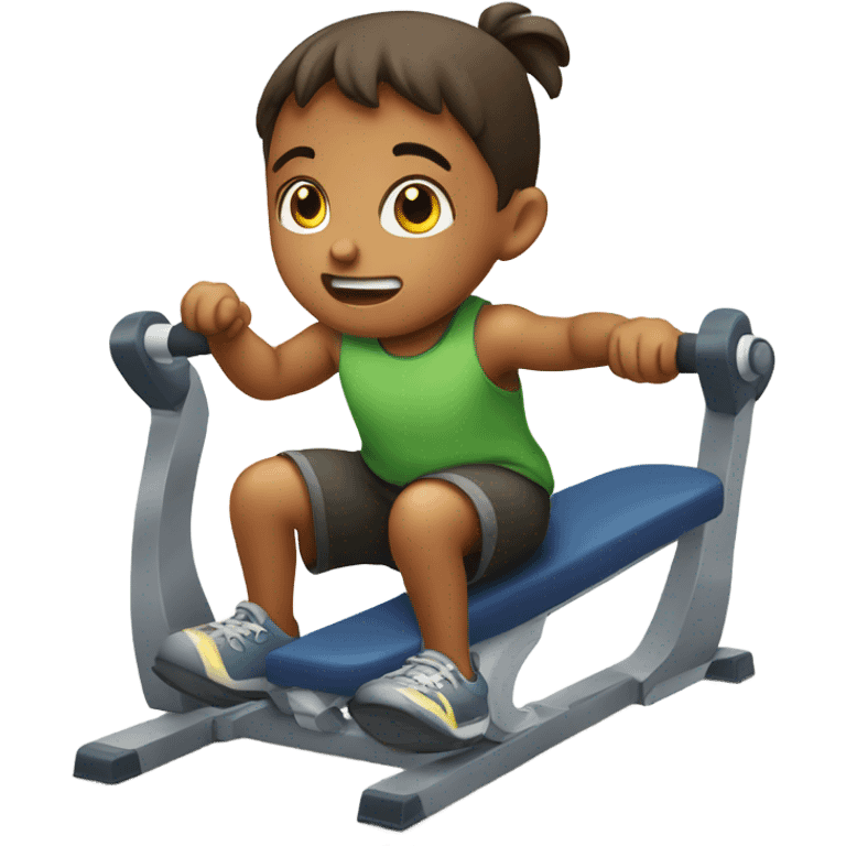 a child climbs in a gym emoji