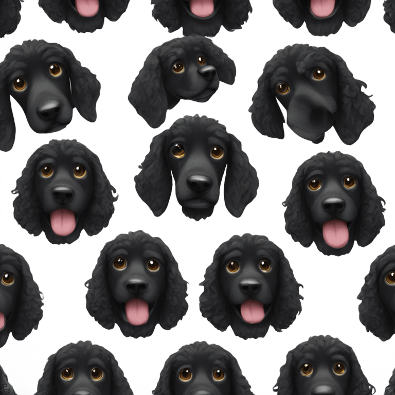 Curly black dog emoji