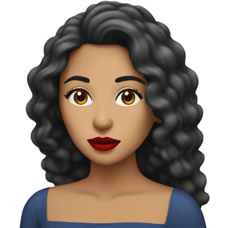 Latina with red lips emoji