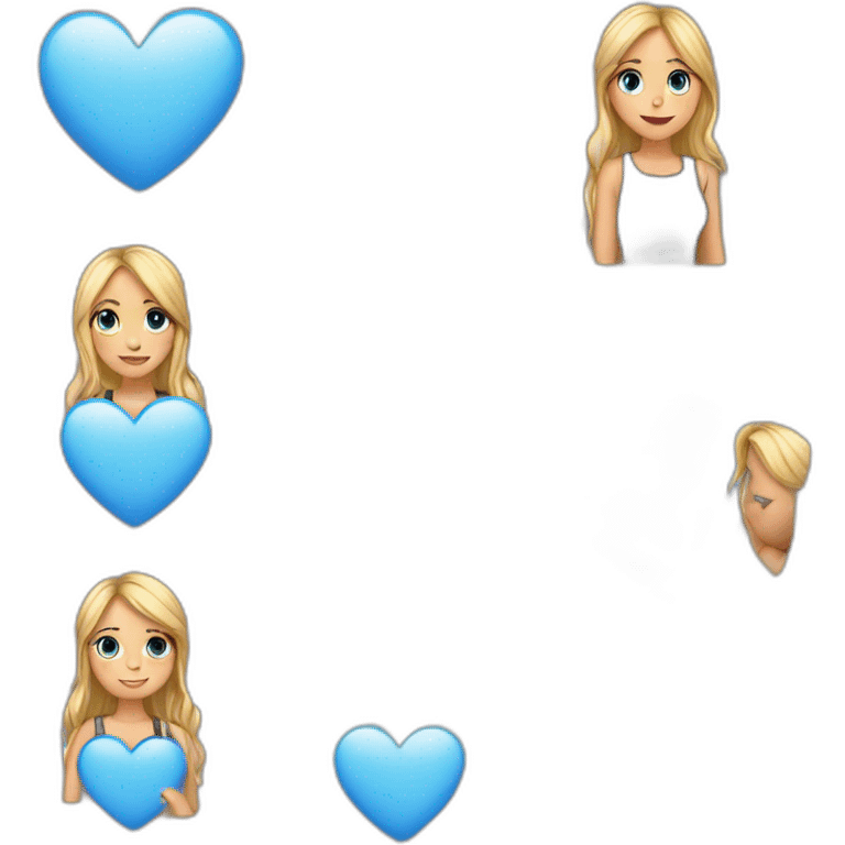 Girl love blue heart emoji