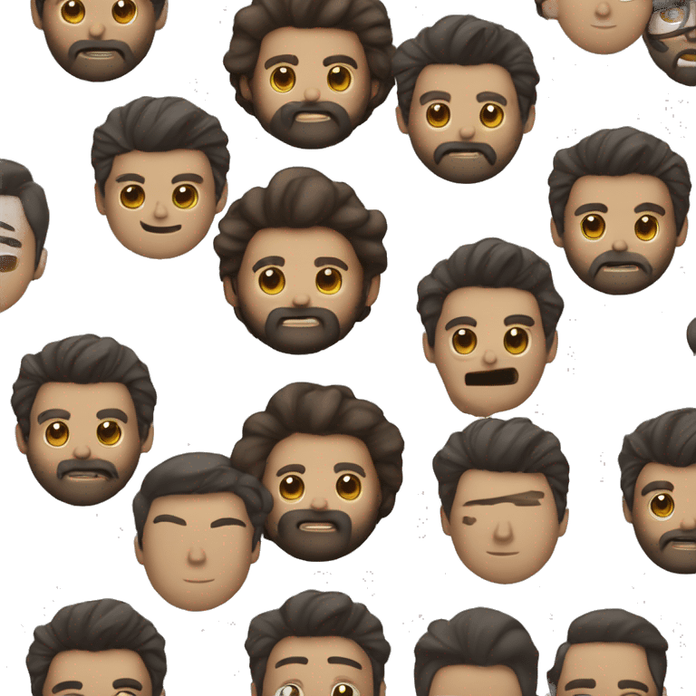 A face of male character  with beard and hair must be combed well emoji