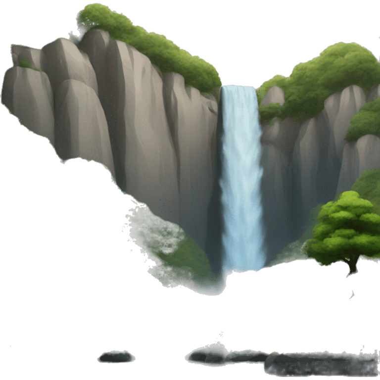 Waterfall in mountain emoji