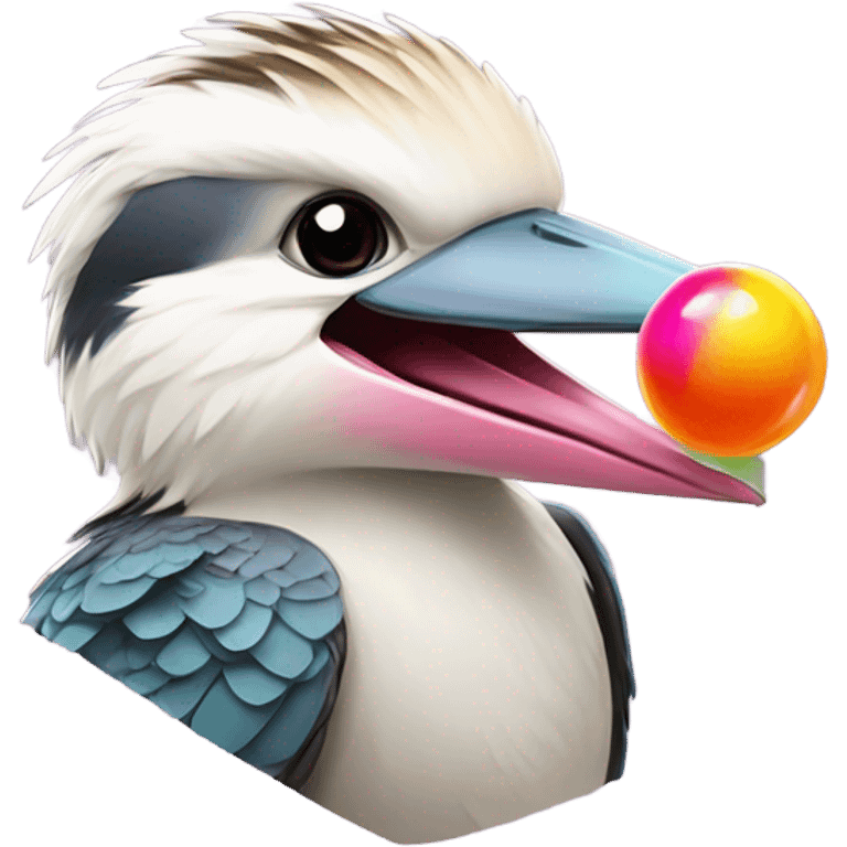 Kookaburra eating gum drop emoji