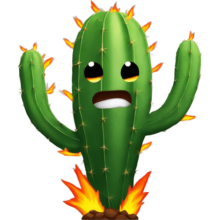 Cactus on fire  emoji