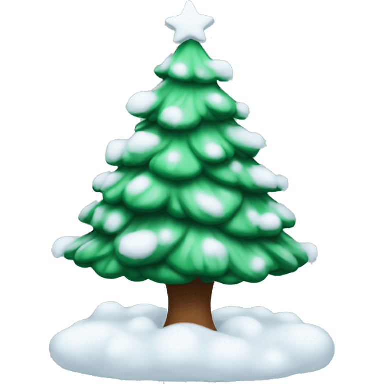 a christmas tree with snow  emoji