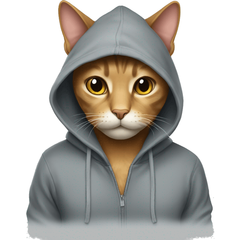 Cat wearing a hoodie emoji