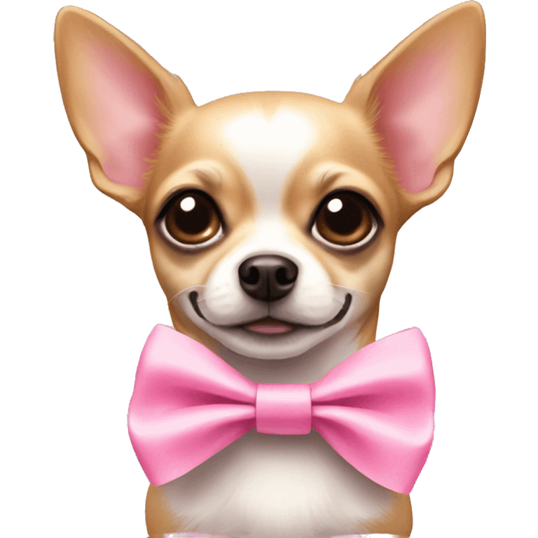 Cute chihuahua with pink bows emoji