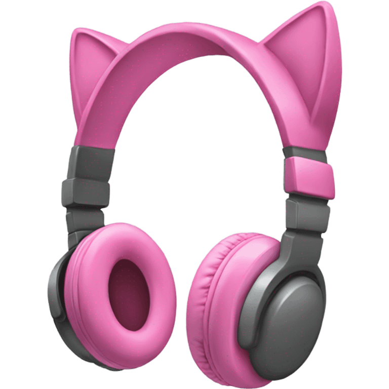 Pink headphones with cat ears emoji