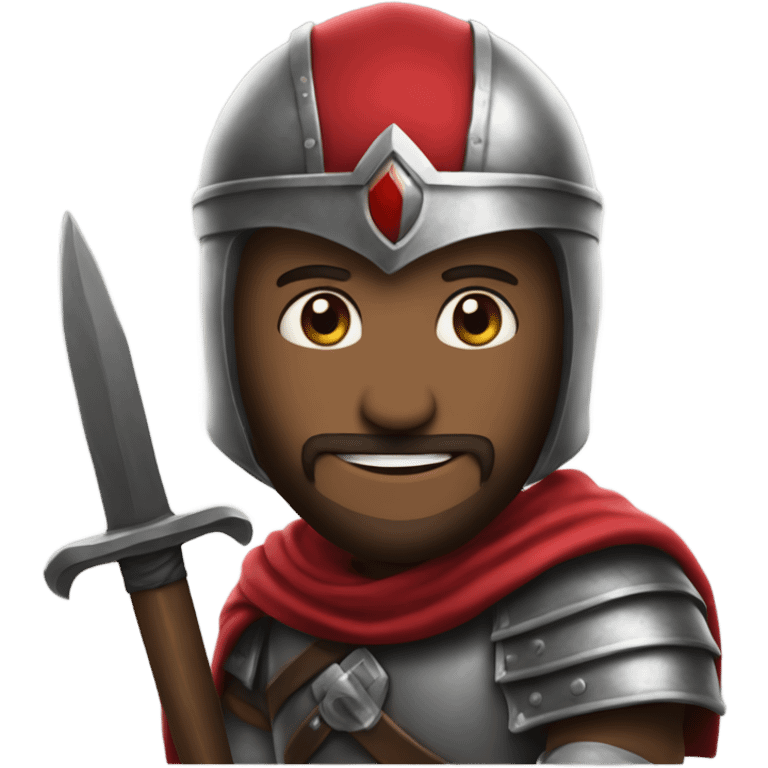 make an emoji like this 🧙🏻‍♂ but instead the guy without a beard and also wearing Crusaders clothing and a helmet plus with a sword and shield.🧙🏻‍♂

 emoji