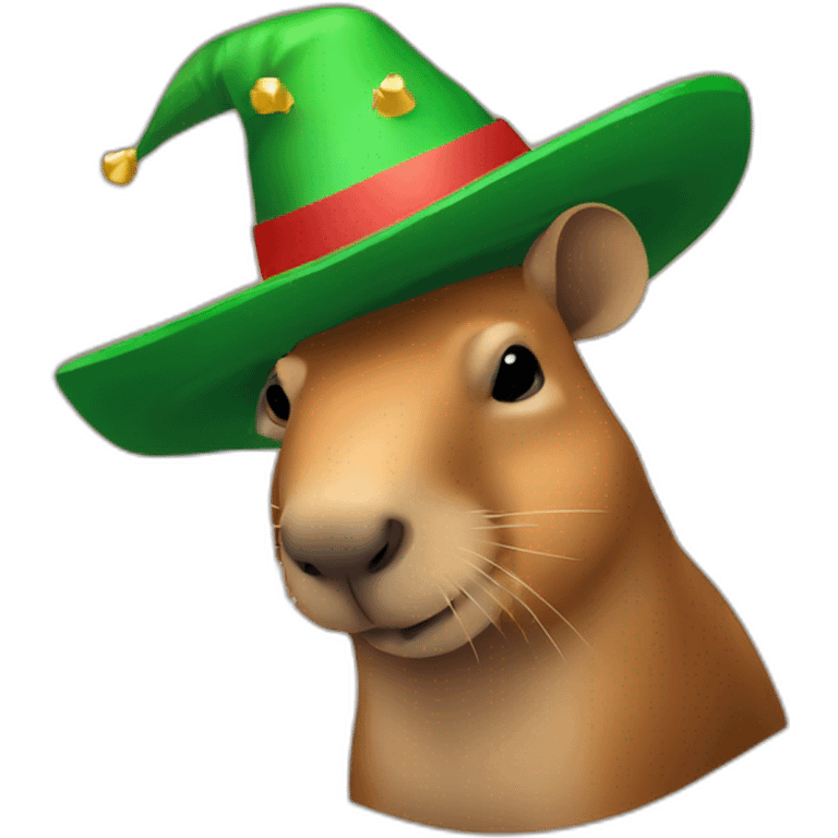 Capibara con sombrero de navidad  emoji