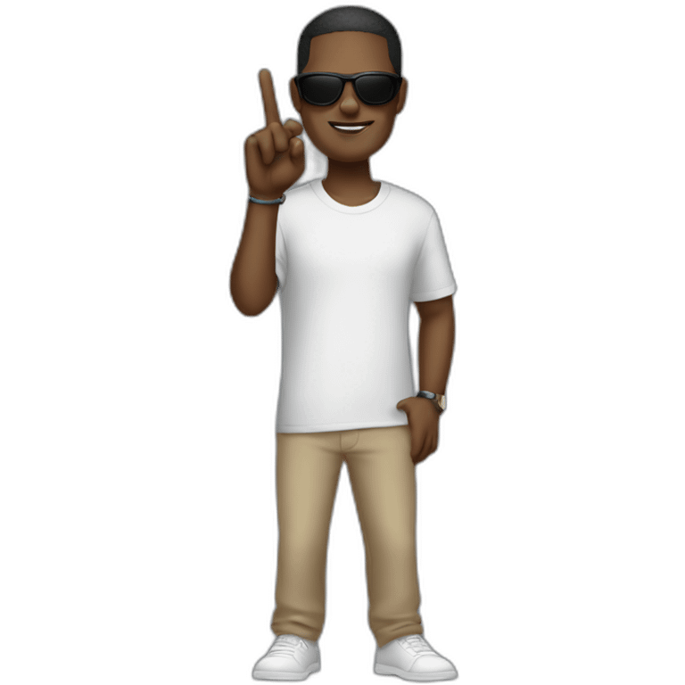 Black man wearing sunglasses doing gang sign emoji