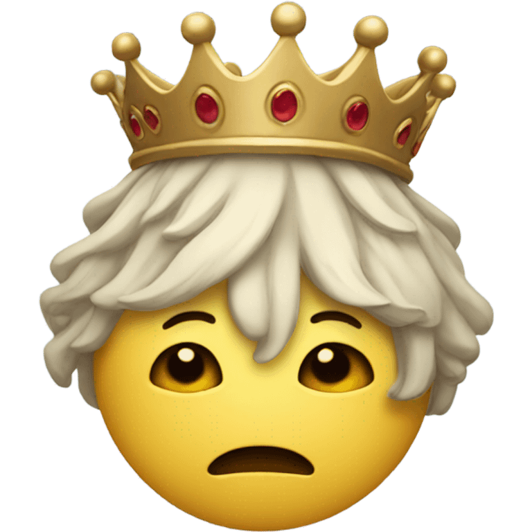 Sad face with crown emoji