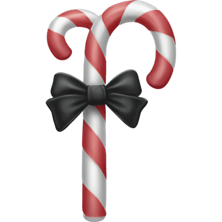 Light grey candy canes, with black bow on it emoji