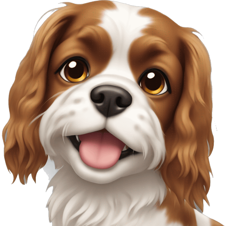 Calico spaniel dog emoji